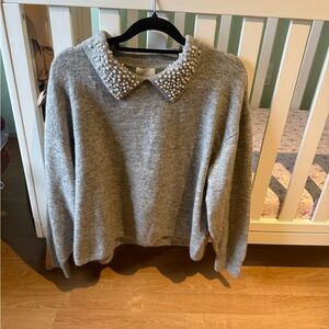 H&M pearl collar long sleeve